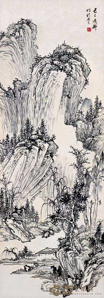 邵逸轩 山水 立轴 96×34cm